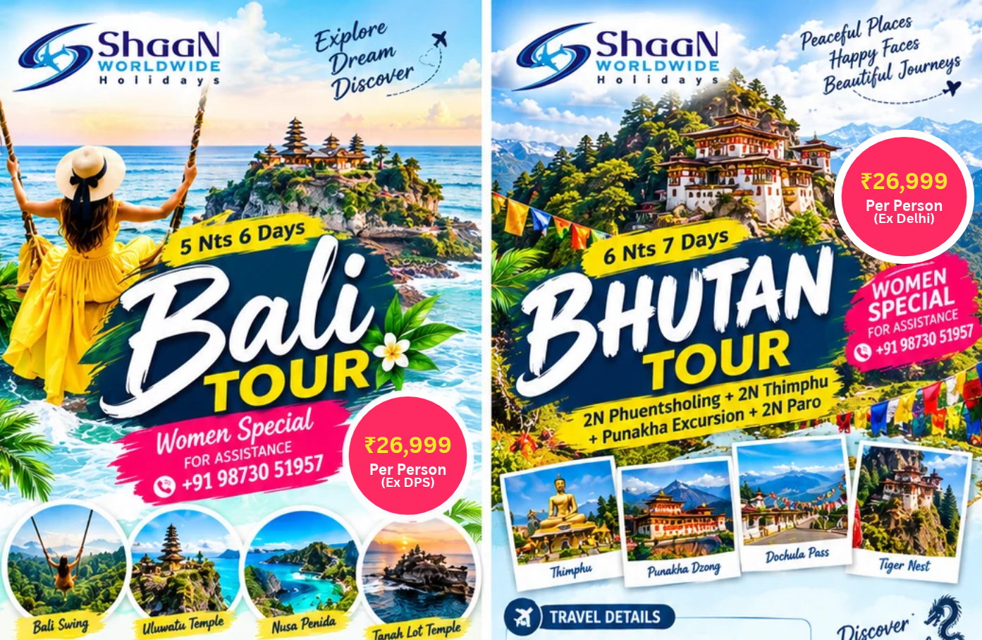 Women Special Group Departures: Bali And Bhutan